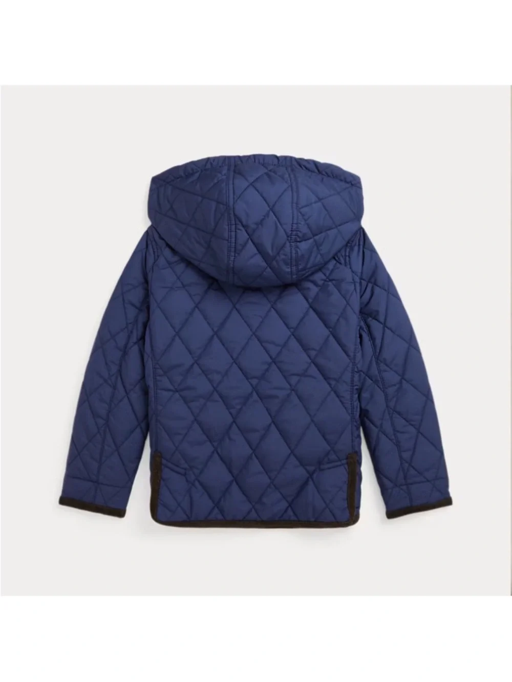 Ralph Lauren Boys' Navy Quilted Puffer Jacket with Red Polo Logo